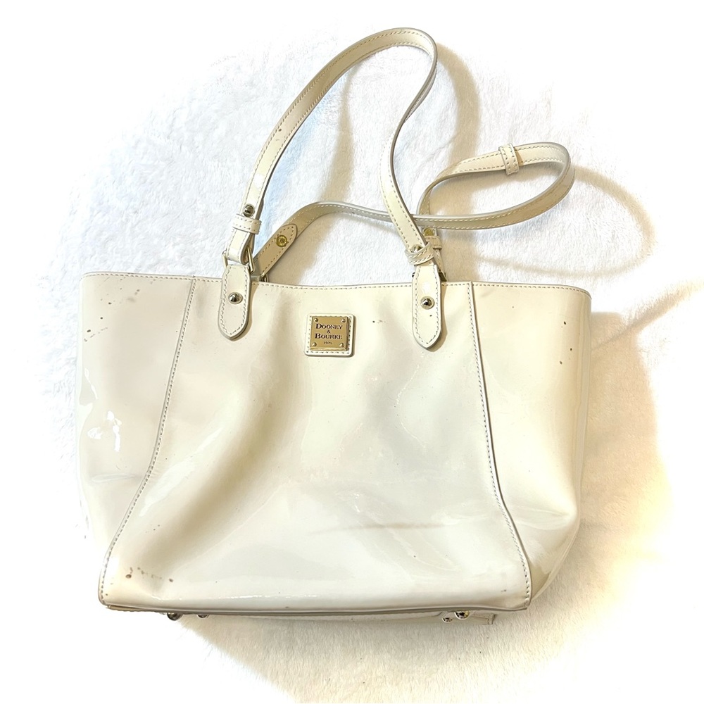 Dooney & Bourke Ivory Patent Tote (Flawed)